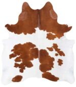 Brazilian Brown and White Cowhide Rug Size 6'11 L x 6'1 W 8355