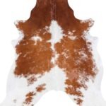 Brazilian Brown and White Cowhide Rug Size 7'0 L x 6'5 W 6966