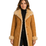 Erica Shearling Beige Leather Coat