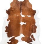 Brazilian Brown and White Cowhide Rug Size 7'5 L x 6'6 W 5897