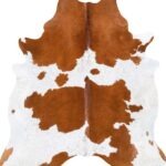Brazilian Brown and White Cowhide Rug Size 7'5 L x 6'9 W 8314