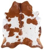 Brazilian Brown and White Cowhide Rug Size 7'6 L x 6'9 W 9073