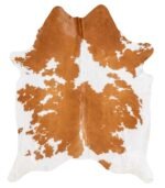 Brazilian Brown and White Cowhide Rug Size 7'9 L x 6'6 W 9070