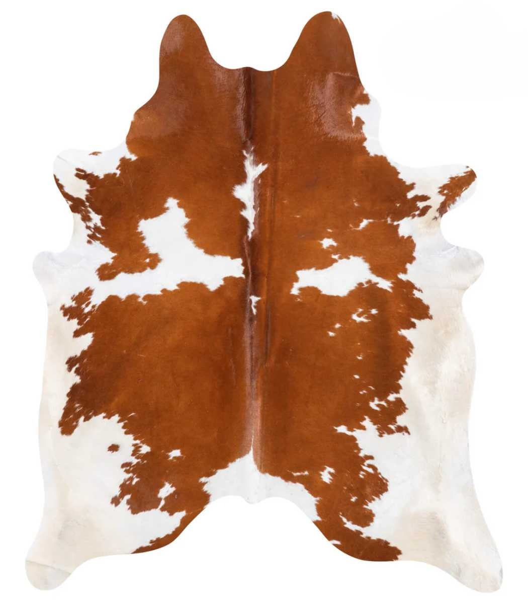 1 Brazilian Brown and White Cowhide Rug Size 7'11 L x 6'4 W 8976 - Image 1
