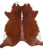 Brazilian Brown and White Cowhide Rug Size 7'11 L x 7'2 W 8930