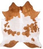 Brazilian Brown and White Cowhide Rug Size 8'3 L x 7'6 W 6017