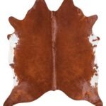 Brazilian Brown and White Cowhide Rug Size 8'4 L x 7'5 W 8979