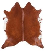 Brazilian Brown and White Cowhide Rug Size 8'4 L x 7'5 W 8979