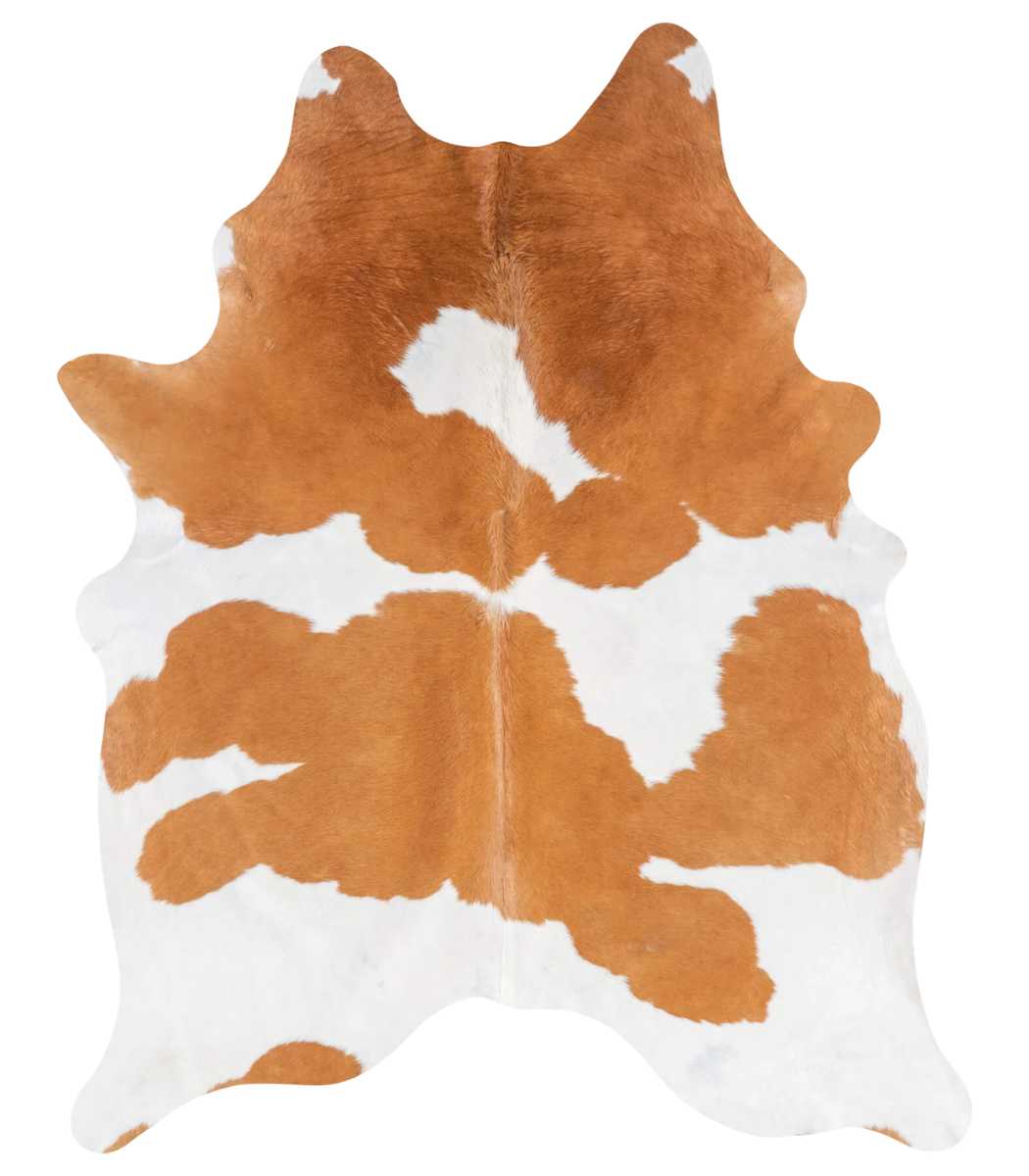 1 Brazilian Brown and White Cowhide Rug Size 8'5 L x 6'8 W 8882 - Image 1