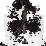 Dark Tricolor Cowhide Rug Size 7'0 L x 6'7 W 9381