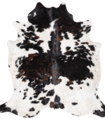 Dark Tricolor Cowhide Rug Size 7'0 L x 6'7 W 9381
