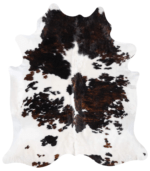 Dark Tricolor Cowhide Rug Size 7'10 L x 6'11 W 9300