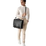 The Cristoph Black Leather Messenger Bag