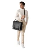 The Cristoph Black Leather Messenger Bag
