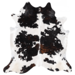 Dark Tricolor Cowhide Rug Size 7'10 L x 7'6 W 9273