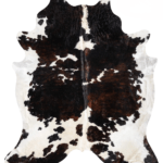 Dark Tricolor Cowhide Rug Size 8'1 L x 6'11 W 9337