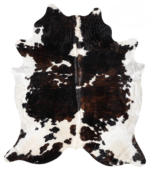 Dark Tricolor Cowhide Rug Size 8'1 L x 6'11 W 9337
