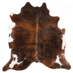 Tricolor Brindle Mix Cowhide Rug Size 6'11 L x 6'10 W 9275