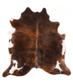 Tricolor Brindle Mix Cowhide Rug Size 6'11 L x 6'10 W 9275