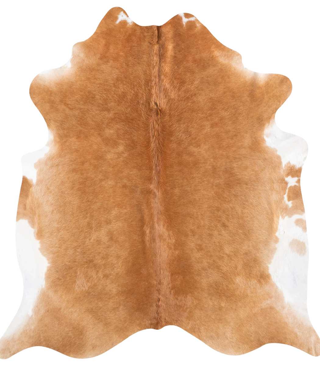 1 Brazilian Brown and White Cowhide Rug Size 7'6 L x 6'8 W 8600 - Image 1