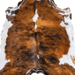 Tricolor Brindle Mix Cowhide Rug Size 7'1 L x 7'3 W 8290