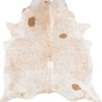 Brazilian Palomino and White Cowhide Rug Size 7'1 L x 6'10 W 9209