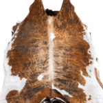 Tricolor Brindle Mix Cowhide Rug Size 7'2 L x 7'2 W 8181