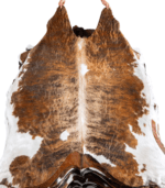 Tricolor Brindle Mix Cowhide Rug Size 7'2 L x 7'2 W 8181