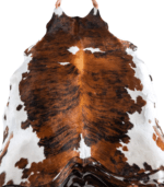 Tricolor Brindle Mix Cowhide Rug Size 7'3 L x 6'6 W 8107