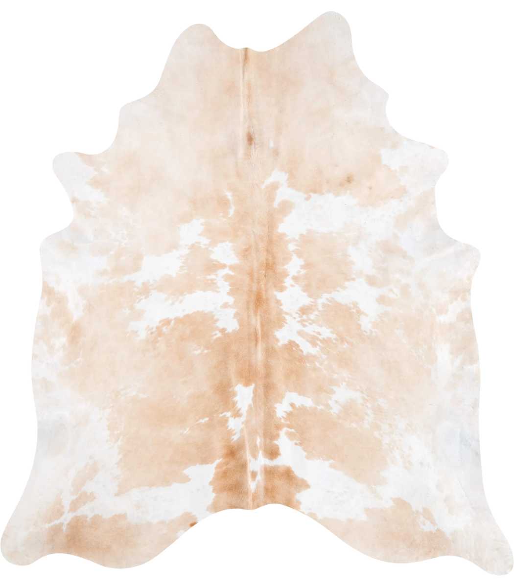 1 Brazilian Palomino and White Cowhide Rug Size 7'3 L x 6'6 W 9207 - Image 1
