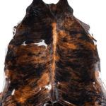 Tricolor Brindle Mix Cowhide Rug Size 7'4 L x 6'10 W 8166