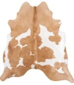Brazilian Palomino and White Cowhide Rug Size 7'5 L x 6'5 W 9265