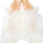 Brazilian Palomino and White Cowhide Rug Size 7'5 L x 7'0 W 8559