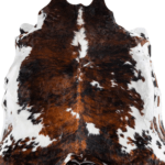 Tricolor Brindle Mix Cowhide Rug Size 7'5 L x 6'7 W 8223