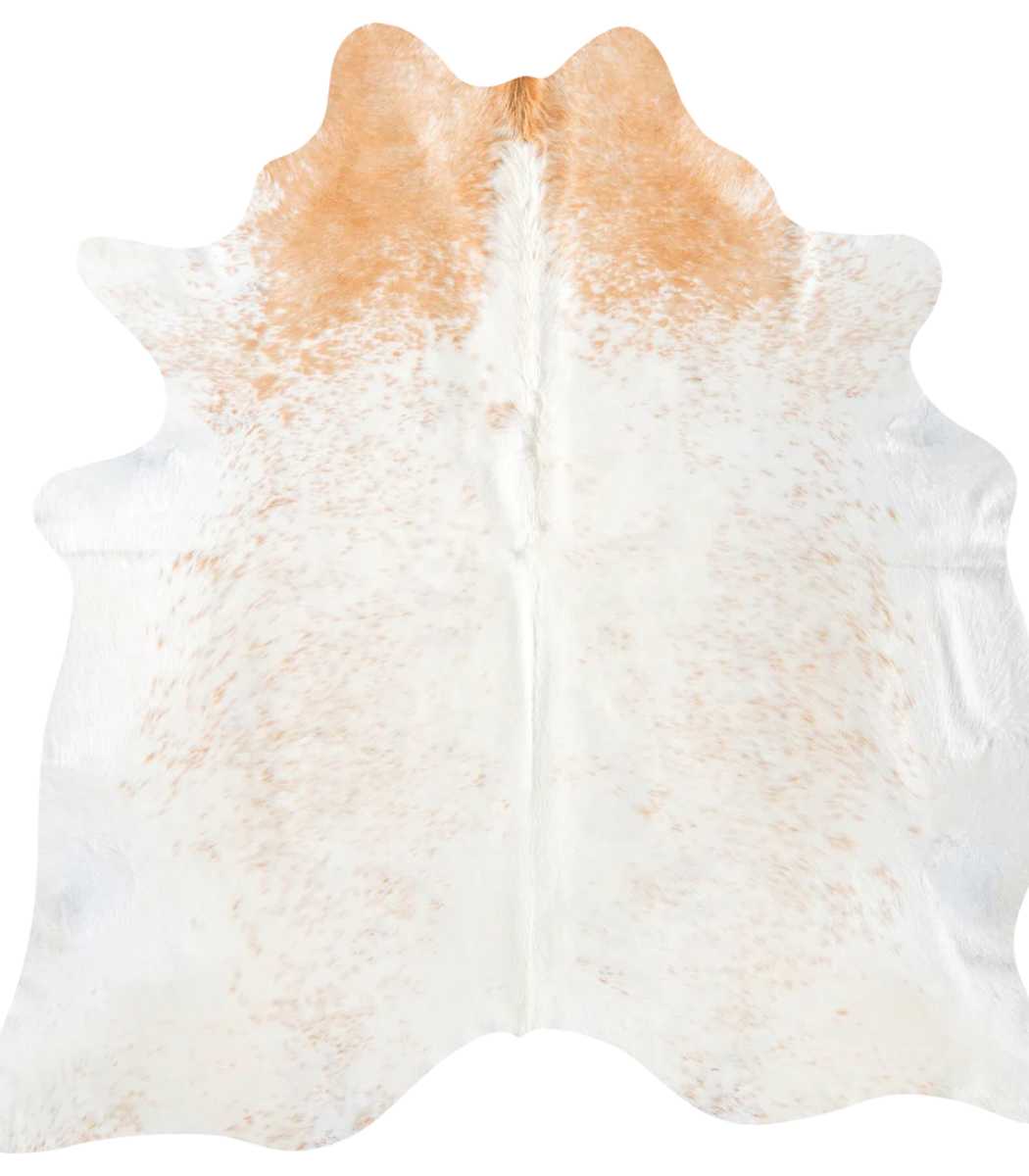 1 Brazilian Palomino and White Cowhide Rug Size 7'5 L x 7'0 W 8559 - Image 1