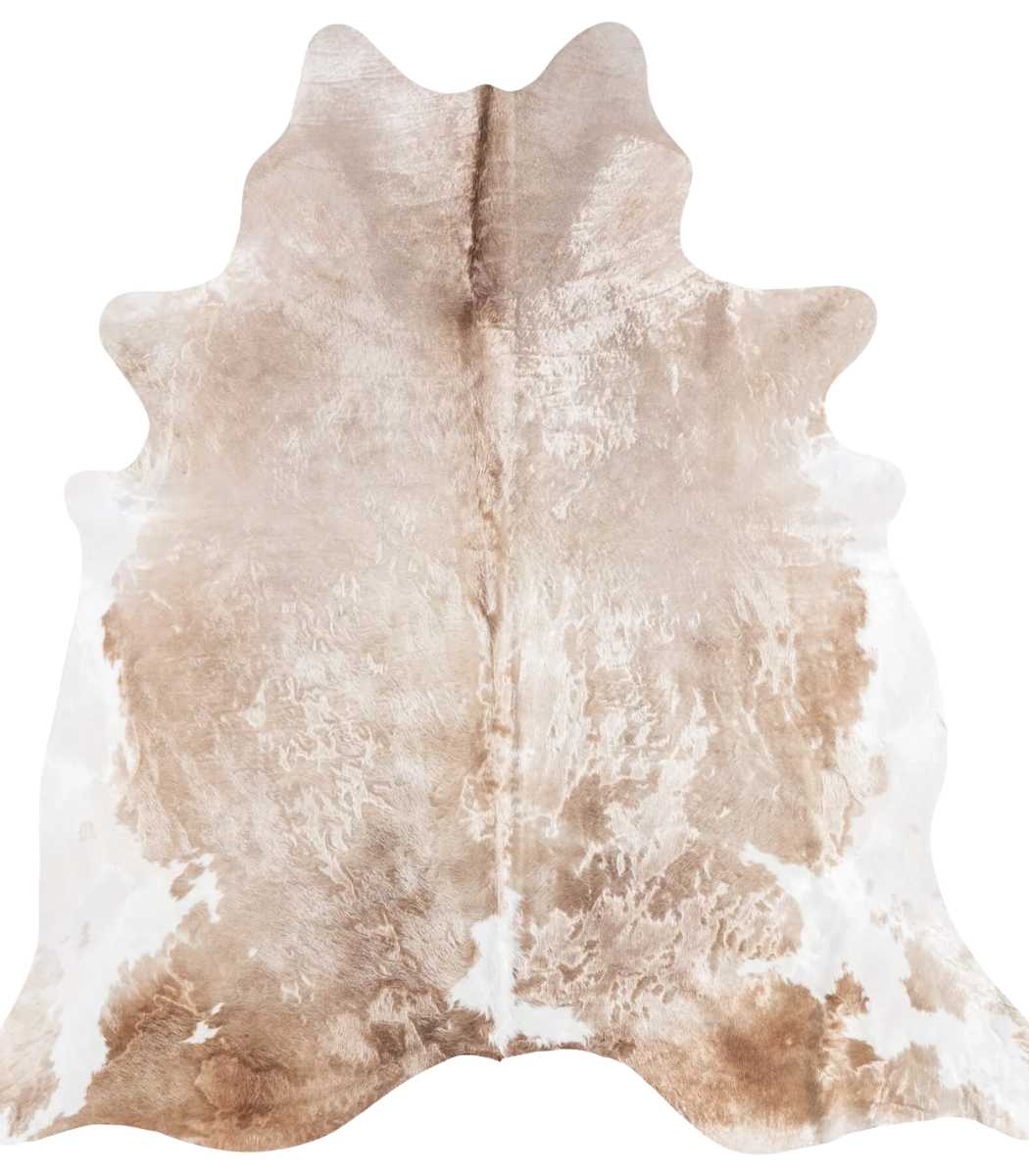 1 Brazilian Palomino and White Cowhide Rug Size 7'9 L x 7'5 W 8924 - Image 1
