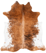 Tricolor Brindle Mix Cowhide Rug Size 7'5 L x 6'7 W 9274