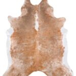 Brazilian Palomino and White Cowhide Rug Size 7'11 L x 6'9 W 4513