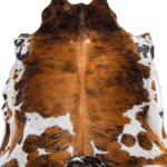 Tricolor Brindle Mix Cowhide Rug Size 7'6 L x 6'0 W 8258
