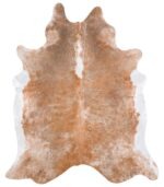 Brazilian Palomino and White Cowhide Rug Size 7'11 L x 6'9 W 4513