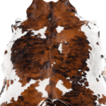 Tricolor Brindle Mix Cowhide Rug Size 7'6 L x 6'3 W 8202