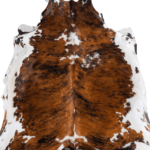 Tricolor Brindle Mix Cowhide Rug Size 7'7 L x 6'5 W 8239