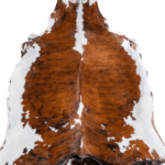 Tricolor Brindle Mix Cowhide Rug Size 7'7 L x 6'8 W 8174