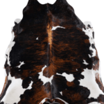 Tricolor Brindle Mix Cowhide Rug Size 7'8 L x 7'0 W 8232