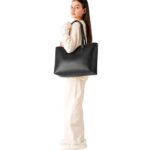 The Bianca Black Leather Tote Bag