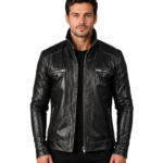 Hudson Black Leather Biker Jacket