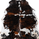 Tricolor Brindle Mix Cowhide Rug Size 7'9 L x 7'4 W 4108
