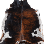 Tricolor Brindle Mix Cowhide Rug Size 7'10 L x 6'9 W 8206
