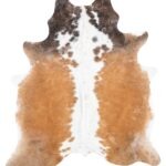 Brazilian Chocolate and White Cowhide Rug Size 7'7 L x 6'5 W 8713