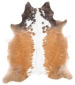 Brazilian Chocolate and White Cowhide Rug Size 7'7 L x 6'5 W 8713